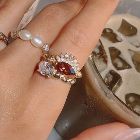 Plum Stone Snake Ring By Oomiay